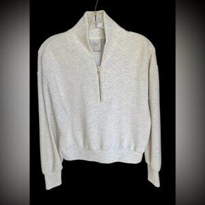 Varley Hawley Quarter-Zip Sweatshirt in Ivory Marl - Women’s XS